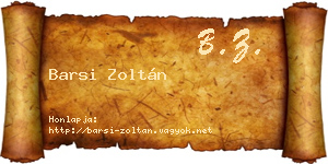 Barsi Zoltán névjegykártya